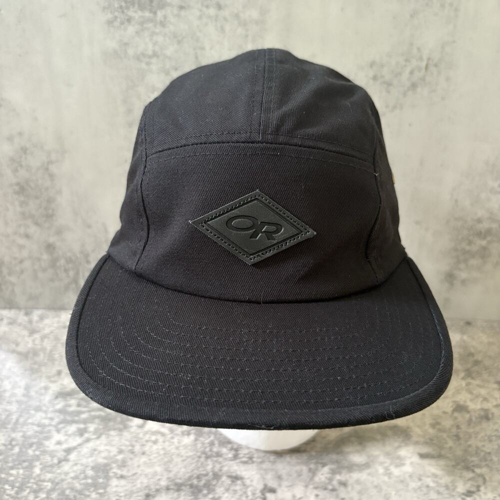 Outdoor Research Black Canvas 5 Panel Hat Adjustable Hiking